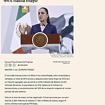 Las fusiones y adquisiciones en Mxico caen un 44% hasta mayo